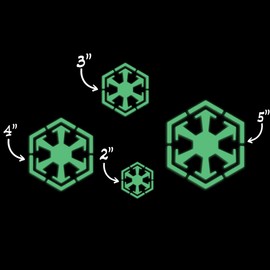 Star Star Inspired Movie Character Space Empire Symbol Glow in The Dark Sticker Decal for Phone Tablet Laptop Car Truck Window | 4" Sticker | Orange