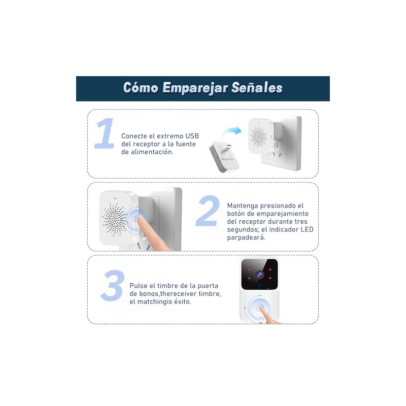 Yakiter Video Timbre Inteligente, Mbre Inalambrico Exterior con Camara,Timbre Inteligente