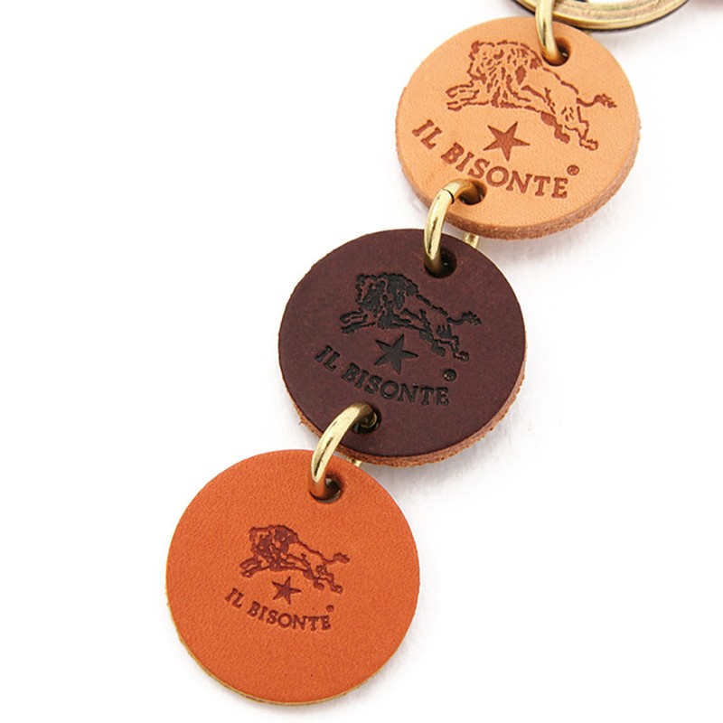 IL BISONTE Key Chain, Key Ring, Leather, Genuine Leather, Cowhide