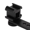 Triple Cold Shoe Extension Bracket Aluminium Alloy Microphone Stand Mount