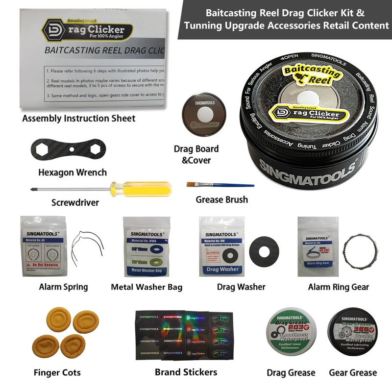 SINGMATOOLS Baitcasting Reel Drag Clicker Kit for Shimano SLX XT