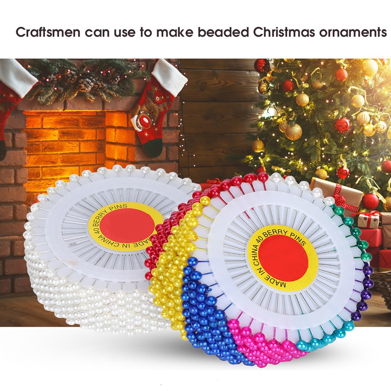 1920Pcs Pearl Head Pins Color Pinwheel Cloth Fixing Bouquet Decoration