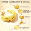 Yellow Glitter Knotted Headband,Women Fashion Sequin Wide Hair Band
