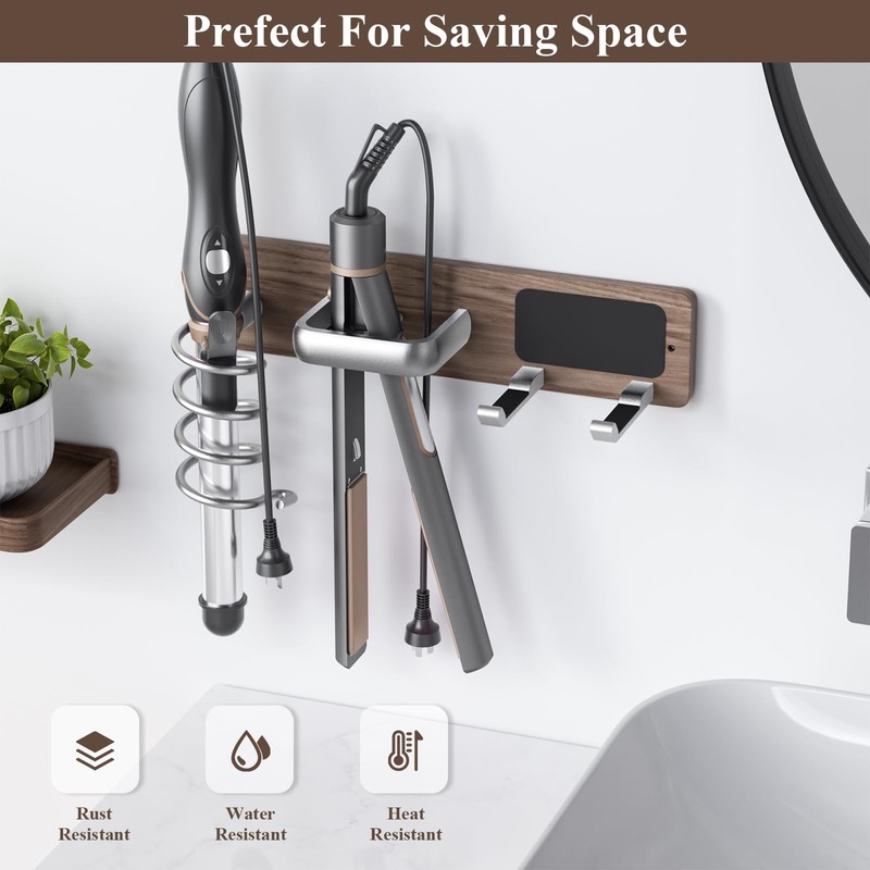 Tindbea Hair Dryer Holder Curling Iron Holder Flat Iron, Blow