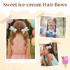 Ice Cream Hair Bow Clips, 3.4 Inch Sparkly Confetti Sprinkle