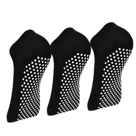 Sticky Barre Grips Slipper Socks - Elutong 3 Pack Non Slip with Grippers Yoga Pilates Ballet Skid Socks for Women