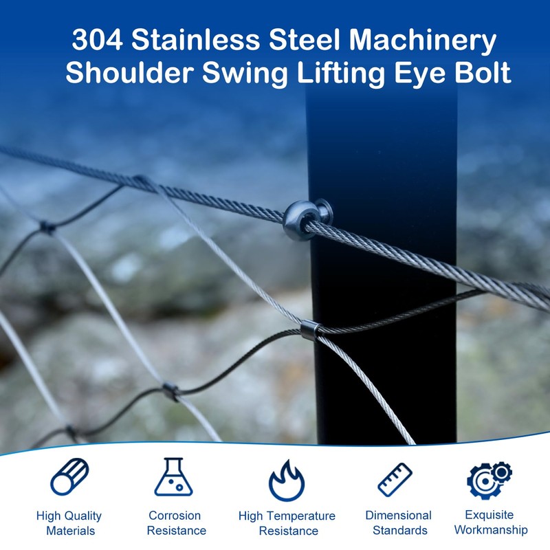 MroMax M10 x 80mm Machinery Shoulder Swing Lifting Eye Bolt,