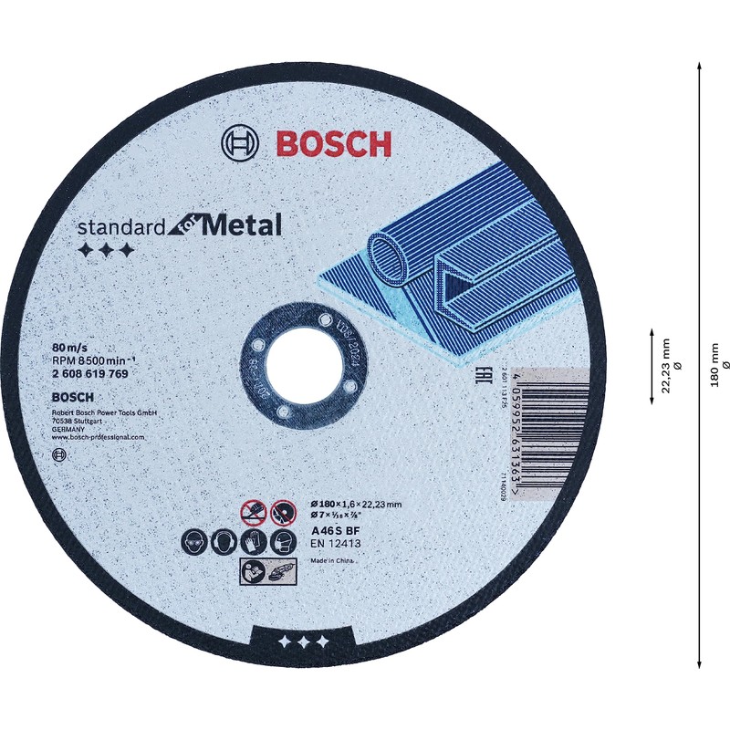 Bosch Professional 1x Standard for Metal Straight Cutting Disc (for