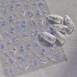 5D Embossed Nail Stickers for Nail Art Bow Nail Art Stickers Gold Nail Decals Self Adhesive Nail Decals Rhinestone Nail Art Design Manicure Supplies Charm for Women Christmas Nail Art Decorations