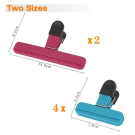KOVOSCH Bag Clips for Food Storage,Set of 9 Food Clips,2 sizes,Reusable Food Clips,Kitchen Food Clips, Food Clips Bag Sealing Clip,Suitable for home, kitchen, travelling Camping,4 colors
