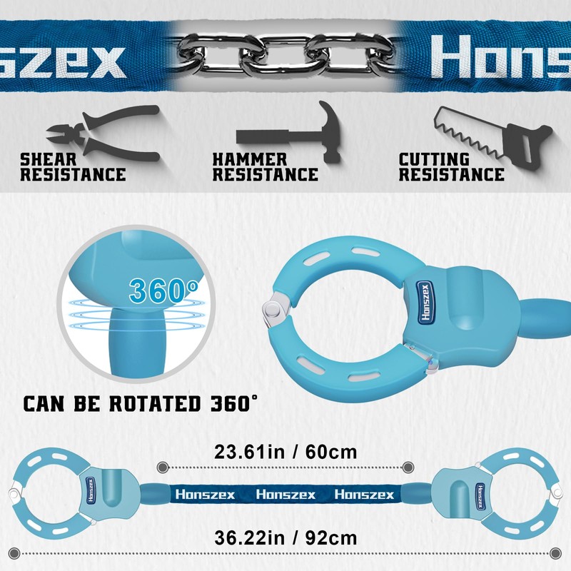 Honszex Scooter Lock, Scooter Locks Anti Theft, 36.22inch Colorful Electric
