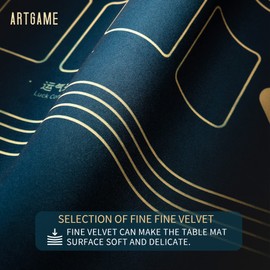 ARTGAME Texas Hold'em Poker Mat | Portable Poker Table Top, 47 x 23 Inch, Water Repellent, Noise Reduction, Family Entertainment, Casino,Blue