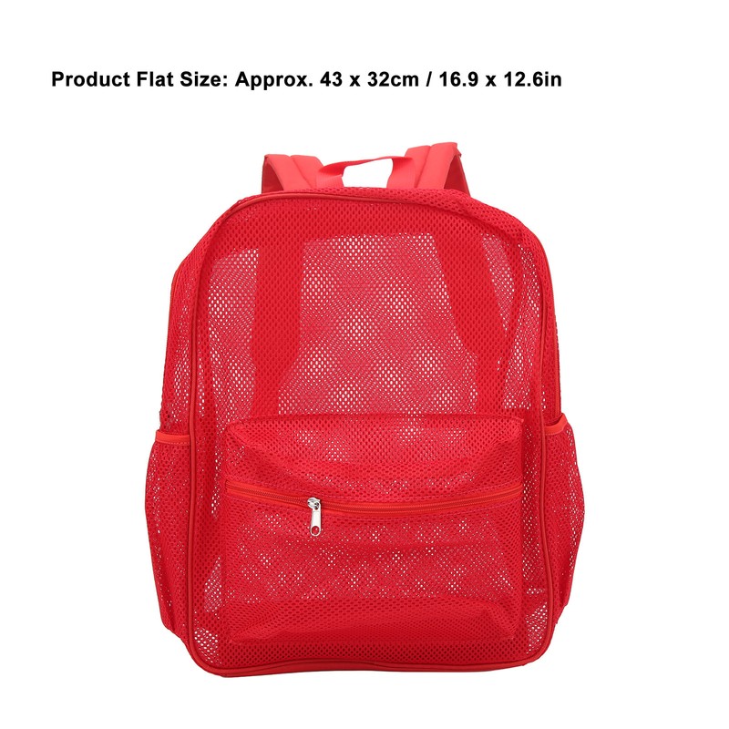 Mesh Backpack Heavy Duty Lightweight Large Capacity Washable See Through
