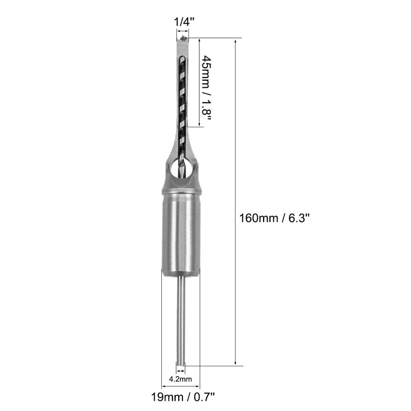 uxcell Square Hole Drill Bit, 1/4 Inch High-Carbon Steel Hollow