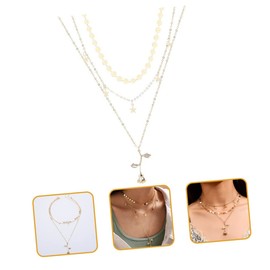 BESPORTBLE Delicate Three Layered Rose Pendant Necklace for Women Stylish Neck Chain Jewelry Versatile Design for Any Occasion Lightweight Comfortable Wear Accessory