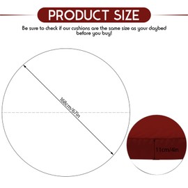 Cethytirko Outdoor Daybed Cushion Cover, 78" Replacement Round Bed Cushion Cover,Out Door Waterproof and Fade-Resistant Sun Bed Outdoor Cushions Cover - Patio Round Daybed Cushions Cover, Cover ONLY