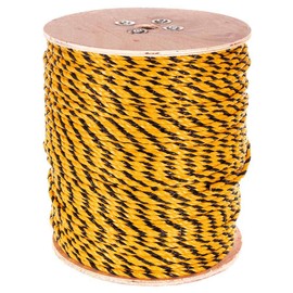 Paracord Planet Three Strand Twisted Polypropylene Rope – Indoor and Outdoor Uses (1/4 Inch X 100 Feet, Yellow/Black)