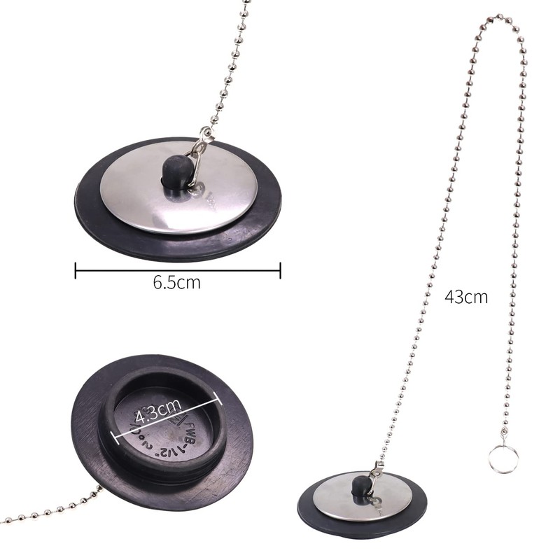 DBOO 2 Pack Universal Bathtub Plug And Chain Drain Stopper