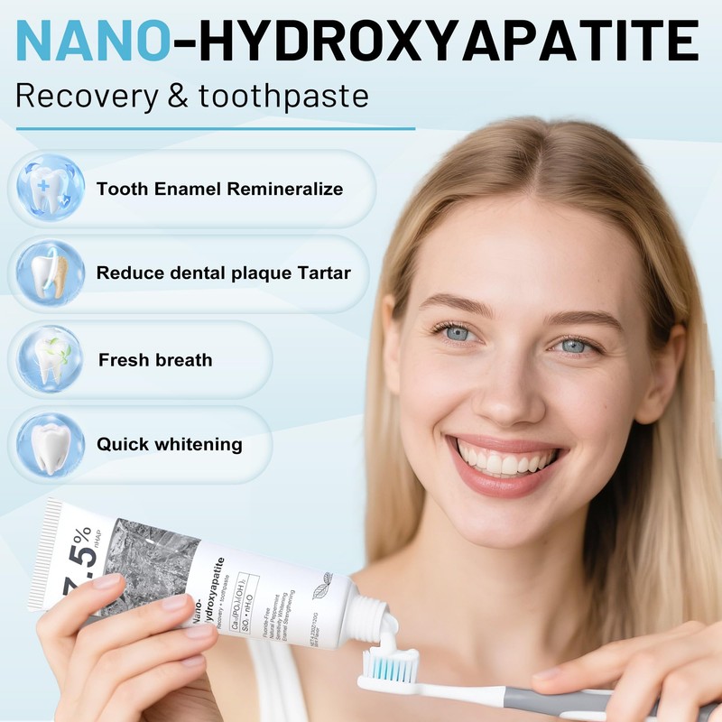 Hydroxyapatite Toothpaste for Advanced Enamel Protection, Fluoride-Free Nano Hydroxyapatite Toothpaste,