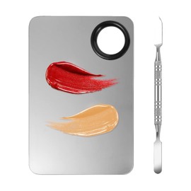 DFsucces Makeup Blending Palette Stainless Steel Cosmetic Tools Liquid Foundation Nail Color Palette Makeup Tool with Spatula