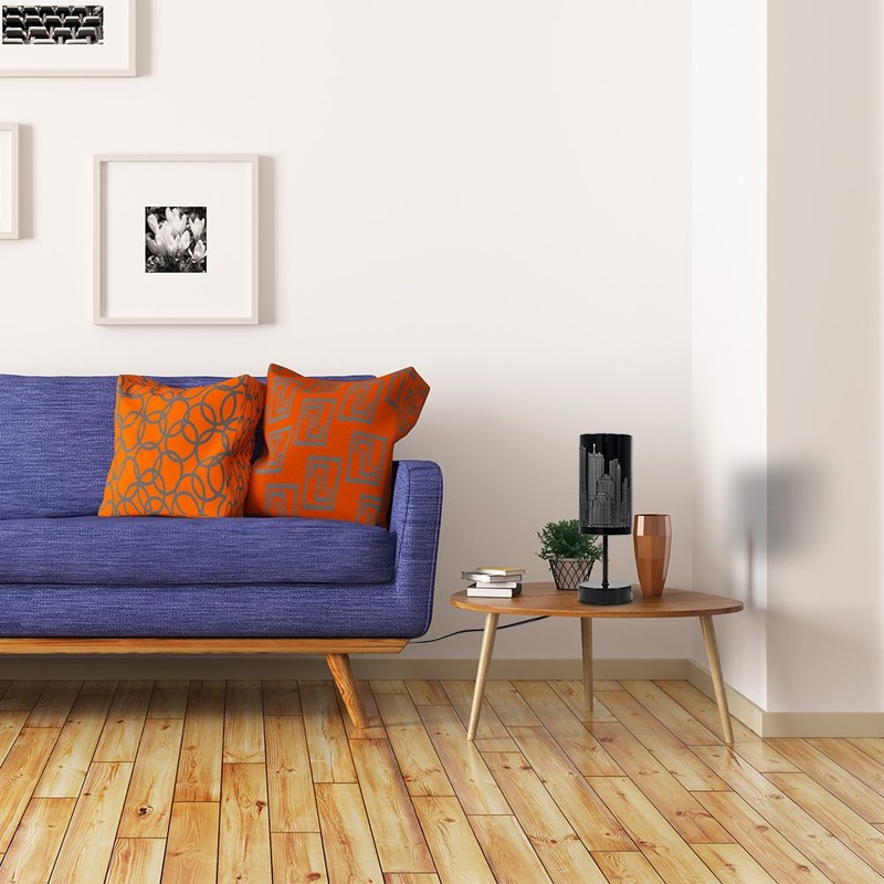 MiniSun Modern Gloss Black Touch Table Lamp with New York