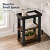 ZEXVIDA Narrow Side Table, 3-Tier Side Table, Rustic Farmhouse Narrow