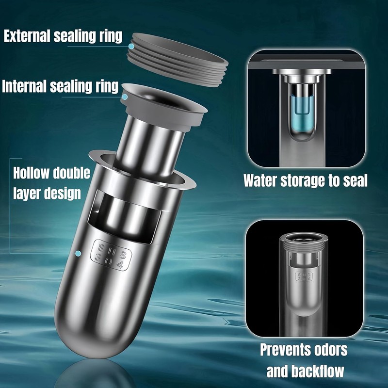 Shower Floor Drain Backflow Preventer, One Way Drain Valve Sewer,