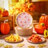 100 Pcs Fall Pink Pumpkin Paper Plates 7 Inch Autumn