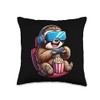 Gamer Sloth Popcorn Gaming Chair Headphones Games Player Throw Pillow