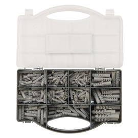 Dapetz ® 330Pce Wall Plugs Assortment Pack High-Strength Slimline Nylon Plugs 2-Way High-Strength Slimline Nylon Plugs with 2-Way Expansion Anti-Rotation Lock for Installation Safety