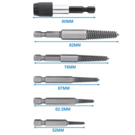 KEWAYO 6 Pieces Screw Extractor, Broken Screw Extractor, Broken Screw Extractor, Broken Screw Head, Extractor