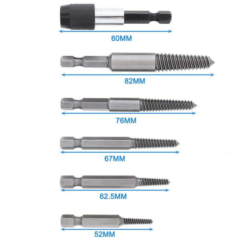 KEWAYO 6 Pieces Screw Extractor, Broken Screw Extractor, Broken Screw