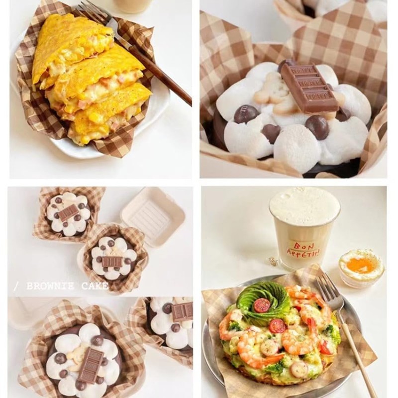 100Pcs Wax Paper Sheets for Food, Basket Liners Food Picnic