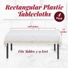 4 Pack Disposable Plastic Tablecloth, Gold Stamping Dot Rectangular Table