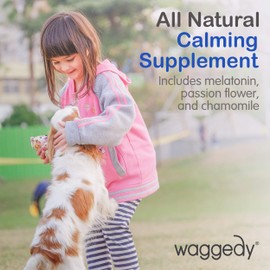 waggedy Calming Chews for Dogs, Tasty Treats Provide Stress & Anxiety Relief for Dogs During Separation, Travel & Times of Fear – Cat Calming Treats | Dog Treats