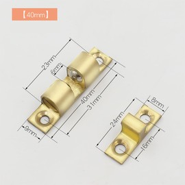 youyiful Roller Catch, Double Ball Catch, Ball Catch, BCT Type, BCTS-40, Golden Tone, Brass, 1.6 inches (40 mm), 4 Pieces