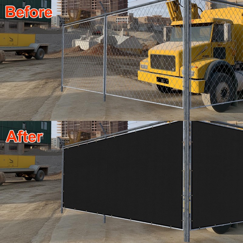UPGRADE Privacy Screen Fence Customized 6x22 FT Black Outdoor HDPE