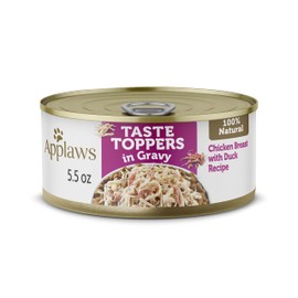 Applaws Taste Toppers, Natural Dog Food Topper, 12 Count, Limited Ingredient, Grain Free, Meal Topper for Dogs, Chicken Breast with Duck in Gravy, 5.5oz Dog Food Cans