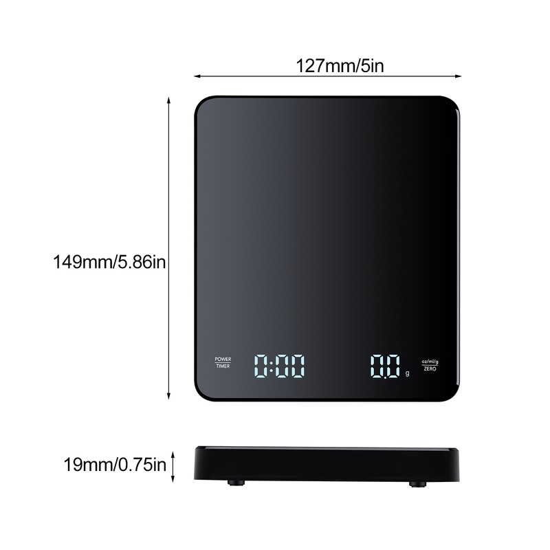 3kg/0.1g Digital Coffee Scale with Timer LED Screen Espresso Scales