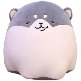 ELAINREN Cute Huskies Chubby Anime Pillow Soft Husky Dog Plush Toys Fat Siberian Husky Stuffed Animals Dolls Plushie Puppy Hugging Husky Shape Kawaii Throw Pillow Decor,13.8''x15.7''