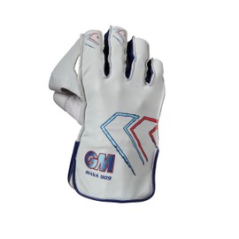 Gunn & Moore GM Cricket Wicket Keeping Keeper Gloves | Mana 909 | Aniline Leather Back of Hand | PU Lining & Calf Leather Palm | Large Adult | 1 Pair