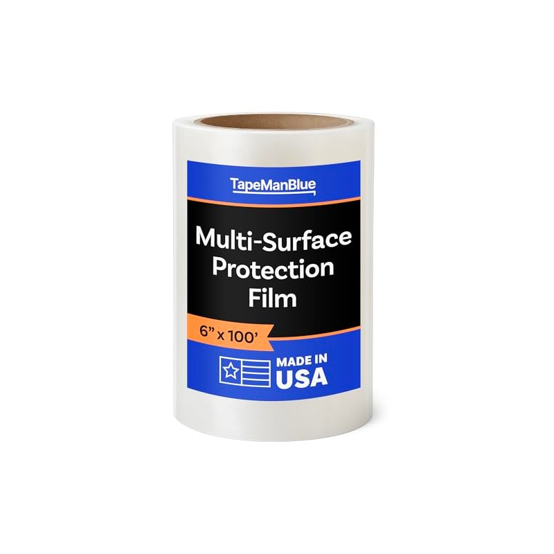 TapeManBlue Multi-Surface Protection Film, 6 inch x 100' Roll, Removable