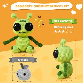 LELETAM Crochet Kit for Beginners, Learn to Crochet Set, Gift for Kids 10 Years Old and UP, Adults, Beginner-Friendly Yarn, Stitch-by-Stitch Video Tutorial