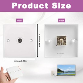 TV Aerial Socket Coax Wall Faceplate, TV FM Coaxial Aerial Wall Socket Plate, 50/60HZ Aerial Junction, Wall Outlets Plate, Flame Retardant Materials for Reliable TV and FM Radio (1Pcs White)
