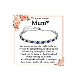 PDTU Gifts for Mum/Auntie/Daughter/Granddaughter/Niece/Sister/Best Friend Cubic Zirconia Adjustable Bracelet Presents for Women Girls│Bracelets Birthday Anniversary Christmas Gifts