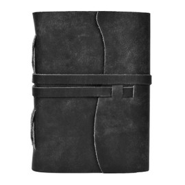 Leather Bound Journal - Black, 7"X5", 220 Pages - Vintage Blank Paper Diary for Writing, Drawing, Sketchbook, and Travel Notebook - Ideal for Women and Men