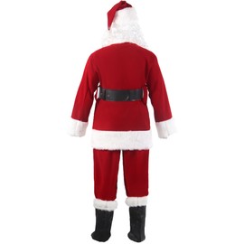 WHOBUY Men's Deluxe Santa Suit 11pc. Christmas Adult Santa Claus XXL