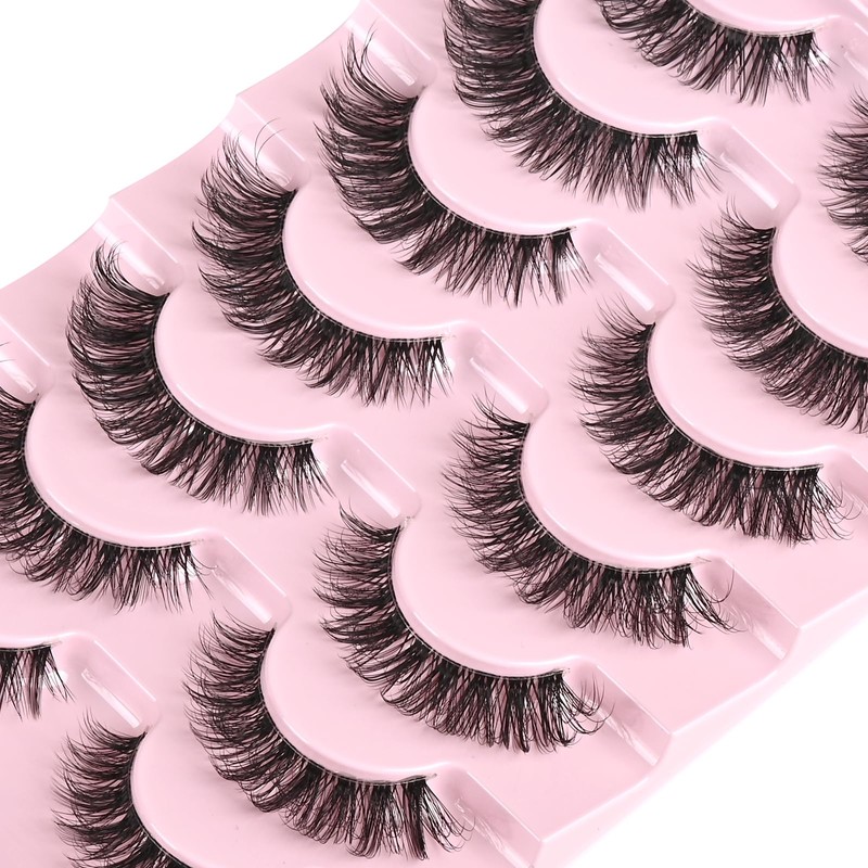 FARRED Cat Eye Lashes Natural Eyelashes Short Wispy Lash Strips