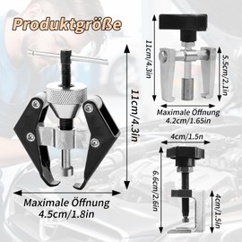 ESTVIIG 3 Stück Wischerarmabzieher, Verstellbarer Scheibenwischer Abzieher Set, Abzieher Scheibenwischerarm maximale Öffnung 45mm, Scheibenwischerarmabzieher für Autos, Leicht zu Bedienen