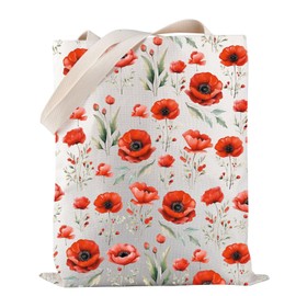 California Poppy Tote Bag American Poppy Canvas Bag California Poppy Botanical Gift Poppy Flower Gift (Poppy Flower TOTE)